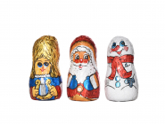 Mini Figurák (Mikulás, Angyalka, Hóember) Hengerben /50x15g/ Tejcsokoládé