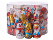 Mini Figurák (Mikulás, Angyalka, Hóember) Hengerben /50x15g/ Tejcsokoládé